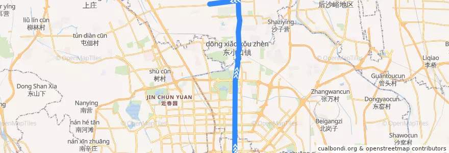 Mapa del recorrido Bus BRT3: 安定门 => 温都水城 de la línea  en Pequim.