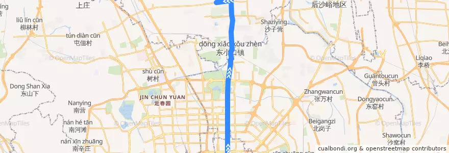 Mapa del recorrido Bus BRT3: 安定门 => 宏福苑小区西 de la línea  en Pekín.