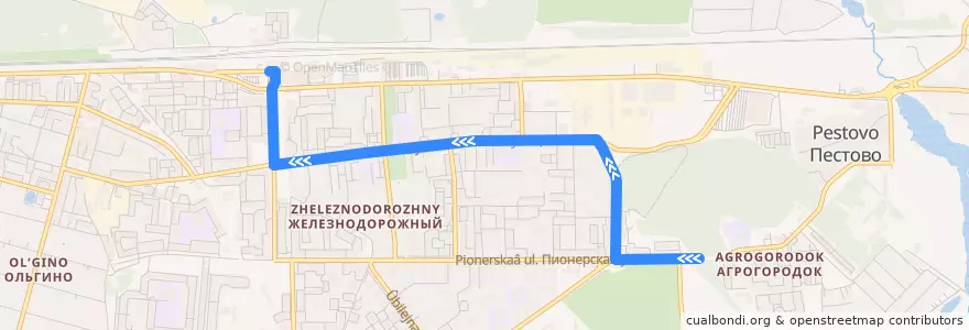 Mapa del recorrido Автобус 7: Агрогородок - станция Железнодорожная de la línea  en городской округ Балашиха.