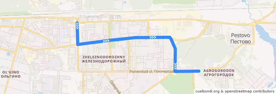 Mapa del recorrido Автобус 7: станция Железнодорожная - Агрогородок de la línea  en городской округ Балашиха.