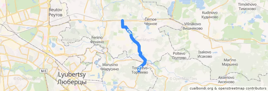 Mapa del recorrido Автобус 65: Торбеево - станция Железнодорожная de la línea  en городской округ Балашиха.