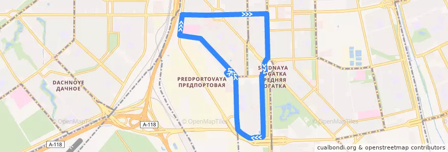 Mapa del recorrido Автобус № 156: улица Костюшко => улица Костюшко de la línea  en Московский район.