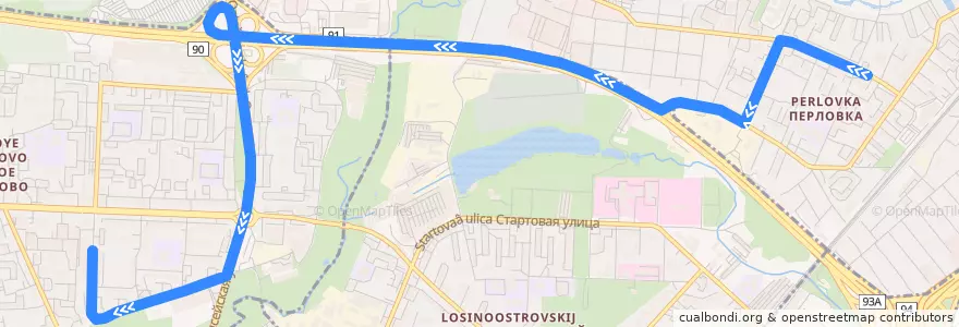 Mapa del recorrido Автобус 412: Мытищи => Москва de la línea  en Föderationskreis Zentralrussland.