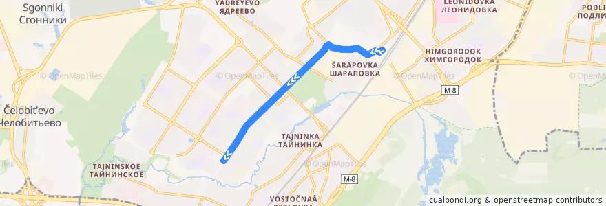 Mapa del recorrido Автобус 4: Станция Мытищи => НИИОХ de la línea  en городской округ Мытищи.
