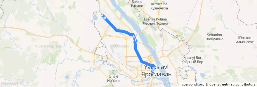 Mapa del recorrido Троллейбус 8: Торговый переулок - Волгоградская улица de la línea  en городской округ Ярославль.