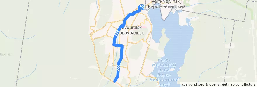 Mapa del recorrido Автобус №2: М.Горького - 21 МКР de la línea  en Новоуральский городской округ.