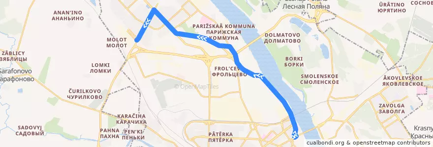 Mapa del recorrido Троллейбус 2: Октябрьская площадь - улица Громова de la línea  en городской округ Ярославль.