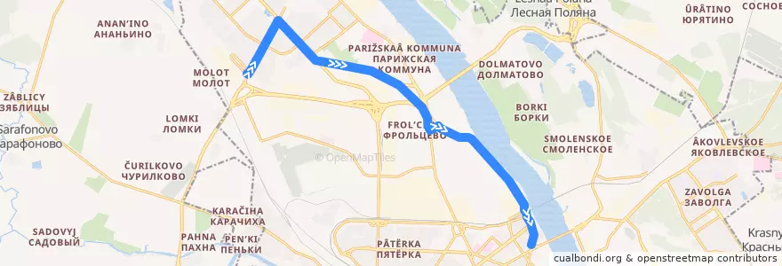 Mapa del recorrido Троллейбус 2: улица Громова - Октябрьская площадь de la línea  en городской округ Ярославль.