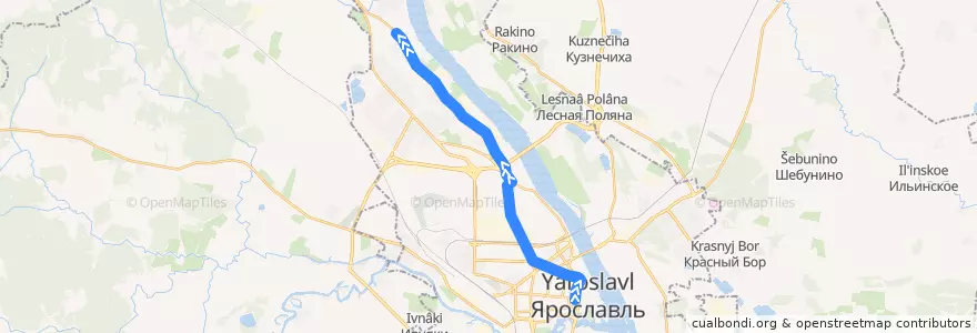 Mapa del recorrido Троллейбус 4: Торговый переулок - Фабрика "Красный Перевал" de la línea  en городской округ Ярославль.