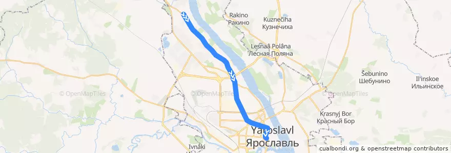 Mapa del recorrido Троллейбус 4: Фабрика "Красный Перевал" - Торговый переулок de la línea  en городской округ Ярославль.