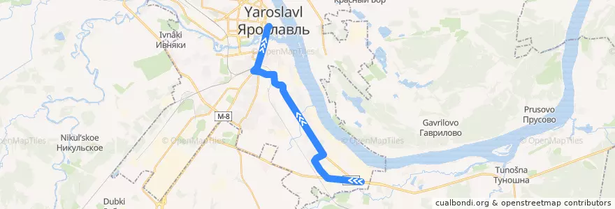 Mapa del recorrido Автобус 41: Прибрежный посёлок - Богоявленская площадь de la línea  en городской округ Ярославль.