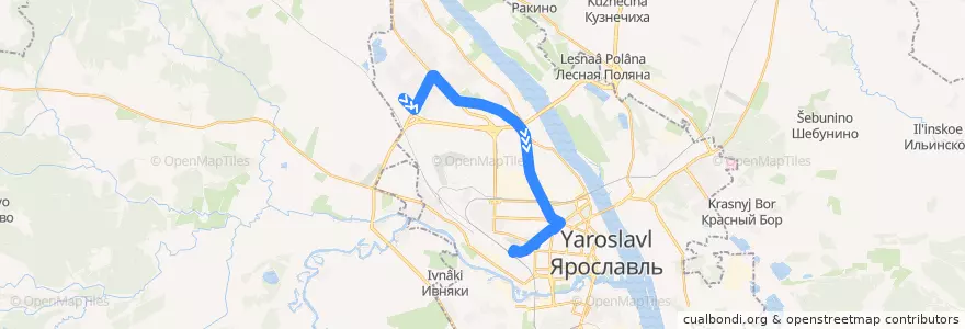 Mapa del recorrido Автобус 9: ЯЗХМ - Ярославль-Главный de la línea  en городской округ Ярославль.