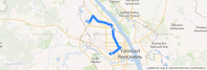 Mapa del recorrido Автобус 9: Ярославль-Главный - ЯЗХМ de la línea  en городской округ Ярославль.