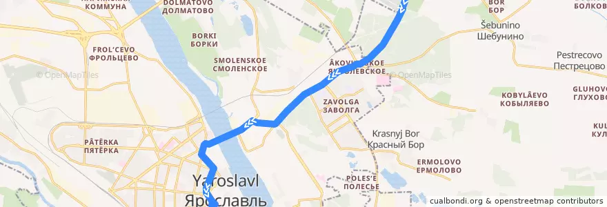 Mapa del recorrido Автобус 14: Игнатовское - Богоявленская площадь de la línea  en городской округ Ярославль.