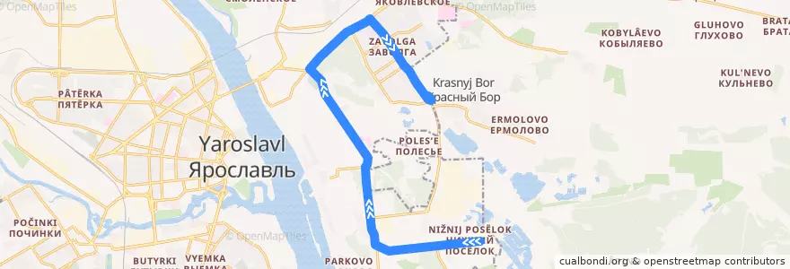Mapa del recorrido Автобус 35: Нижний поселок - ТЦ "Глобус" de la línea  en городской округ Ярославль.