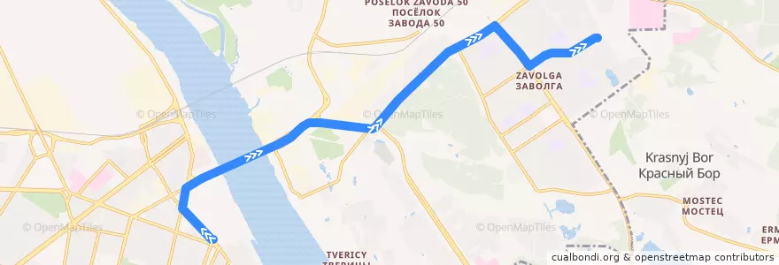 Mapa del recorrido Автобус 43: Красная площадь - улица Космонавтов de la línea  en городской округ Ярославль.