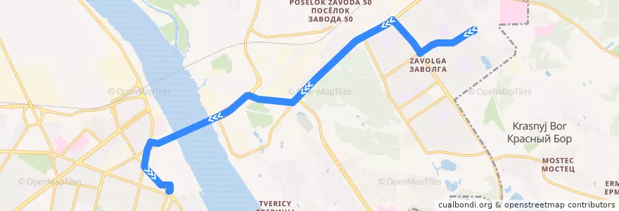 Mapa del recorrido Автобус 43: улица Космонавтов - Красная площадь de la línea  en Yaroslavl.