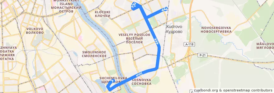 Mapa del recorrido Троллейбус № 28: проспект Солидарности => станция метро «Ломоносовская» de la línea  en Невский район.