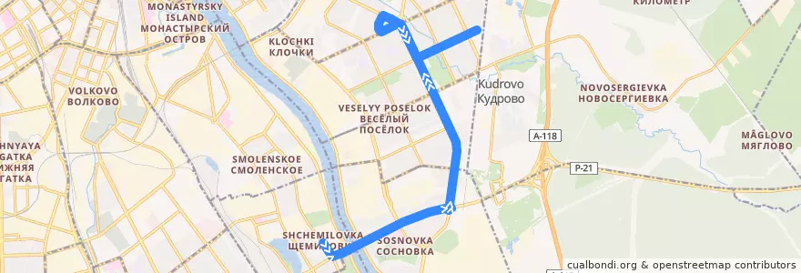 Mapa del recorrido Троллейбус № 28: станция метро «Ломоносовская» => проспект Солидарности de la línea  en Невский район.