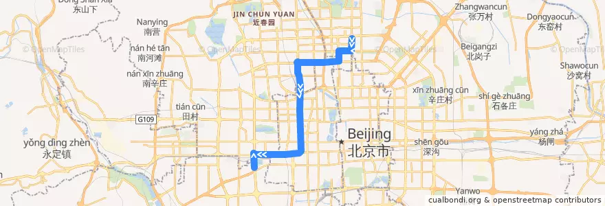 Mapa del recorrido Bus 694: 嘉铭园 => 宝隆公寓小区 de la línea  en 北京市.