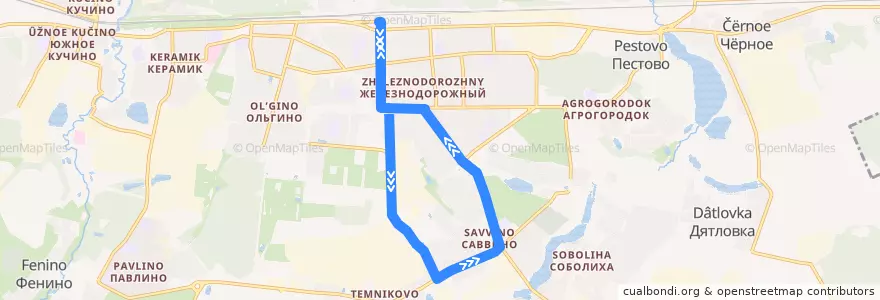 Mapa del recorrido Автобус Б de la línea  en городской округ Балашиха.