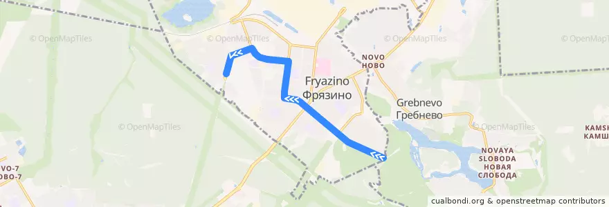 Mapa del recorrido Автобус 14: Полевая улица — Улица Нахимова de la línea  en городской округ Фрязино.