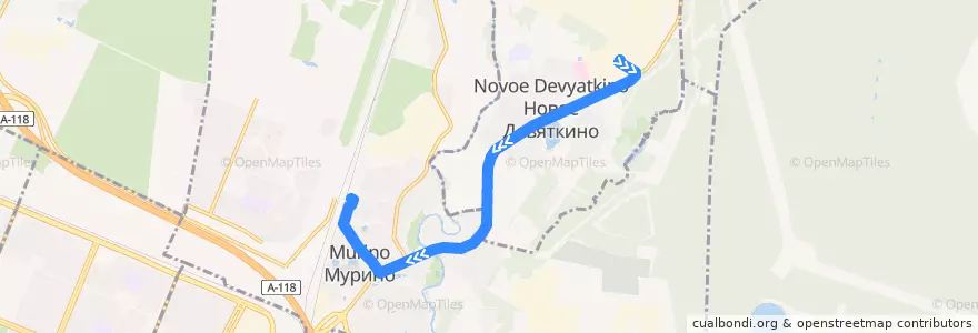 Mapa del recorrido Автобус № 562: завод "Турбоатомгаз" => станция метро "Девяткино" de la línea  en Всеволожский район.
