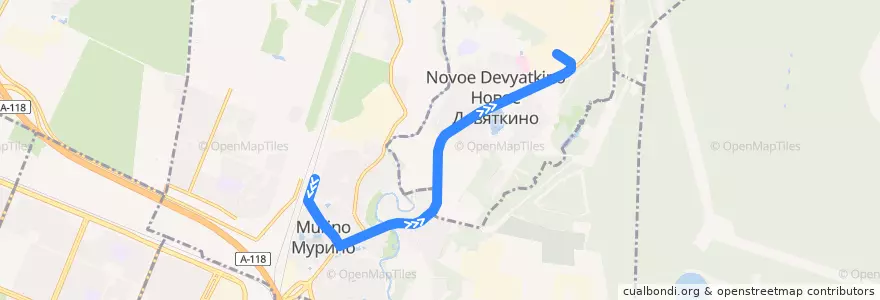 Mapa del recorrido Автобус № 562: станция метро "Девяткино" => завод "Турбоатомгаз" de la línea  en Всеволожский район.