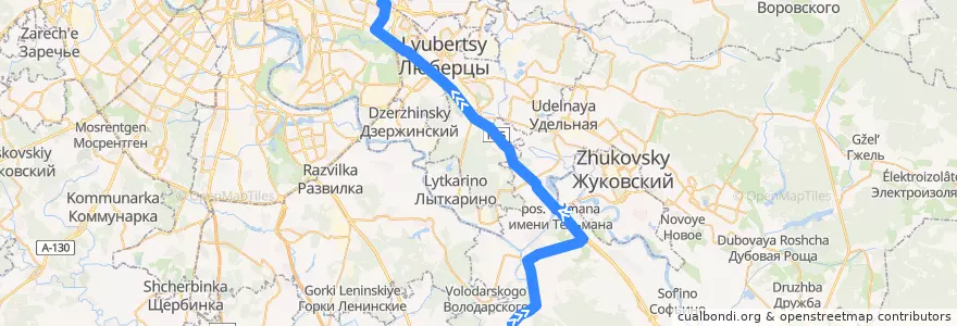Mapa del recorrido Автобус №416 Константиново – Москва (а/с Выхино) de la línea  en Oblast' di Mosca.