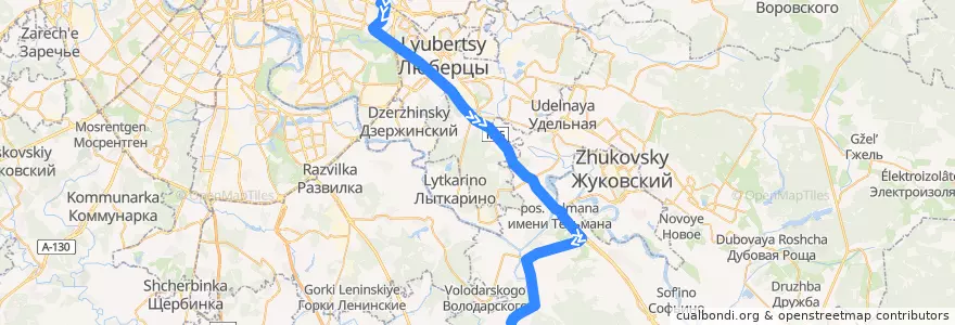 Mapa del recorrido Автобус №416 Москва (а/с Выхино) - Константиново de la línea  en Oblast' di Mosca.