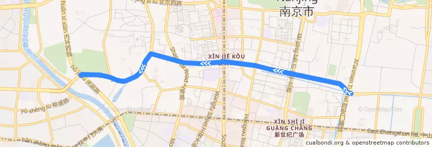 Mapa del recorrido 南京公交6路 de la línea  en نانجینگ.
