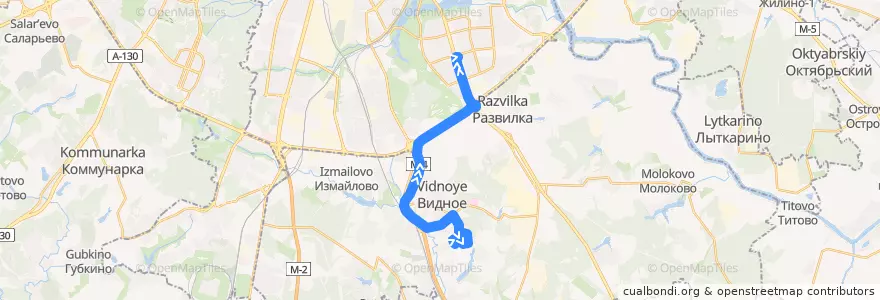 Mapa del recorrido Автобус №471: Ермолино - ПЛК - Метро Домодедовская de la línea  en Центральный федеральный округ.
