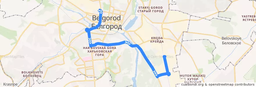 Mapa del recorrido 10 Энергомаш - Витаминный комбинат de la línea  en городской округ Белгород.