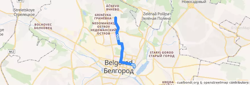 Mapa del recorrido 5 Ж/Д Вокзал - Садовая de la línea  en городской округ Белгород.