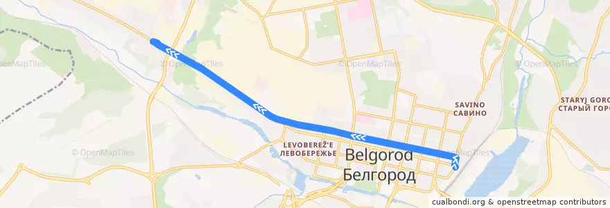 Mapa del recorrido 6 Ж/Д Вокзал - Авторемзавод de la línea  en городской округ Белгород.