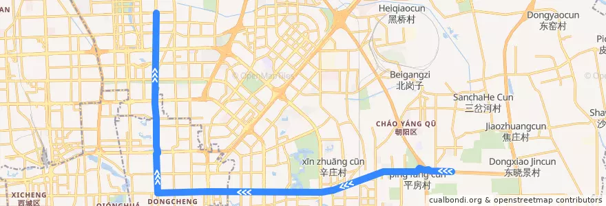 Mapa del recorrido Bus 758: 石各庄 => 天通北苑 de la línea  en Beijing.