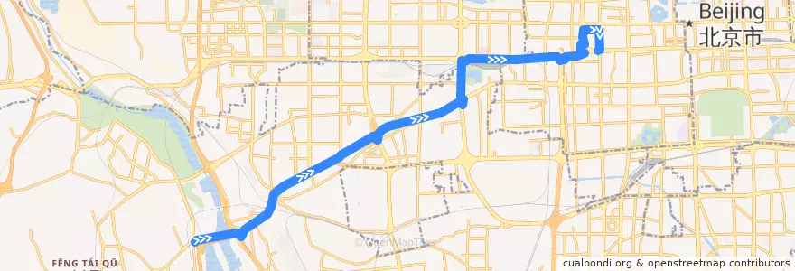 Mapa del recorrido Bus 661: 太子峪陵园 => 长椿街路口西 de la línea  en Pekín.