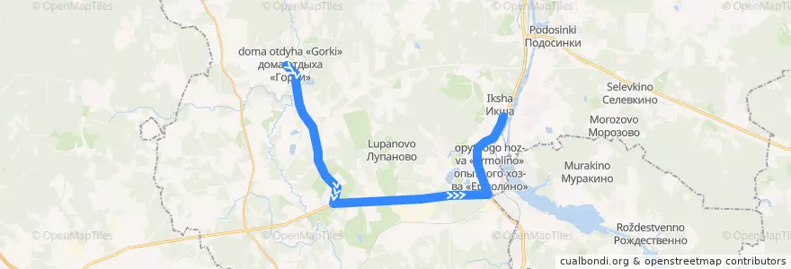 Mapa del recorrido Автобус №32: Санаторий Горки - Икша de la línea  en Дмитровский городской округ.