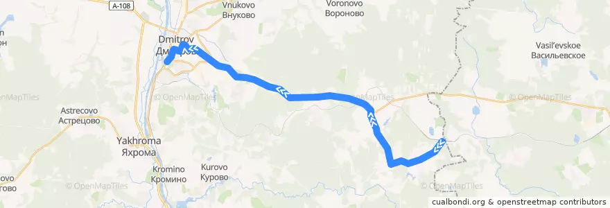 Mapa del recorrido Автобус №24: ст. Костино - д. Костино - Дмитров de la línea  en Дмитровский городской округ.