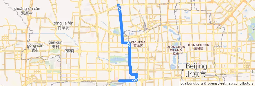 Mapa del recorrido Bus 695: 时代庄园北站 => 北京西站 de la línea  en 北京市.