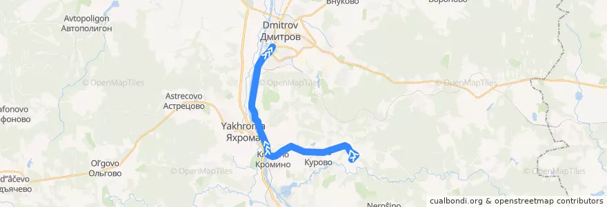 Mapa del recorrido Автобус №42: Ильинское - ст. Яхрома - Дмитров de la línea  en Dmitrovsky District.