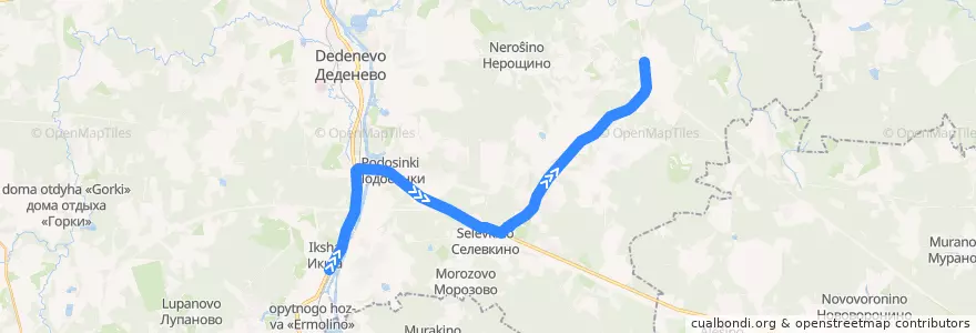Mapa del recorrido Автобус №43: Икша – Морозки – Ассаурово de la línea  en Дмитровский городской округ.