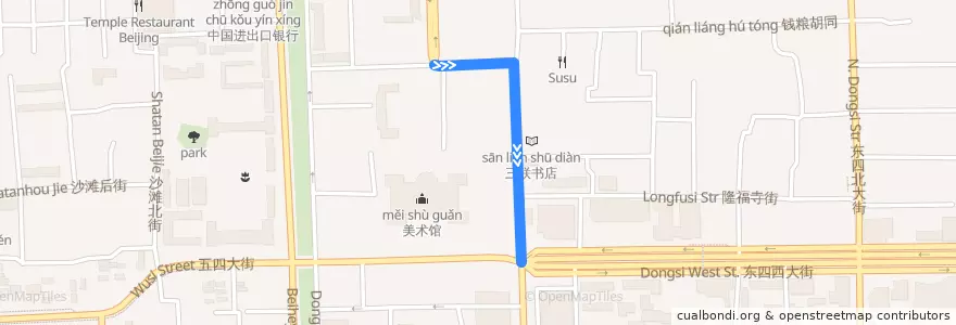 Mapa del recorrido Bus 特11: 彩虹城小区 => 时代庄园北站 de la línea  en Район Дунчэн.
