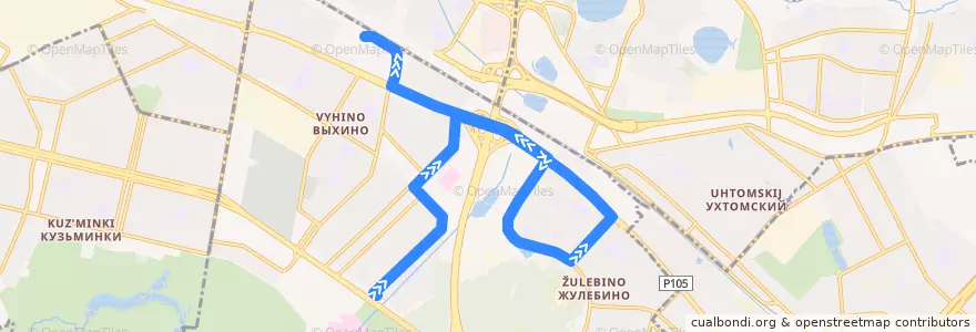 Mapa del recorrido Автобус 731: 138-й квартал Выхина => Метро "Выхино" de la línea  en Юго-Восточный административный округ.