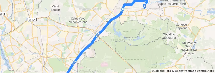 Mapa del recorrido Автобус 499: Королёв => Москва de la línea  en Центральный федеральный округ.