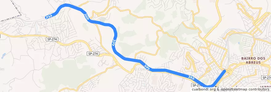 Mapa del recorrido Linha 8 - Diamante: Amador Bueno ⇒ Itapevi de la línea  en Itapevi.