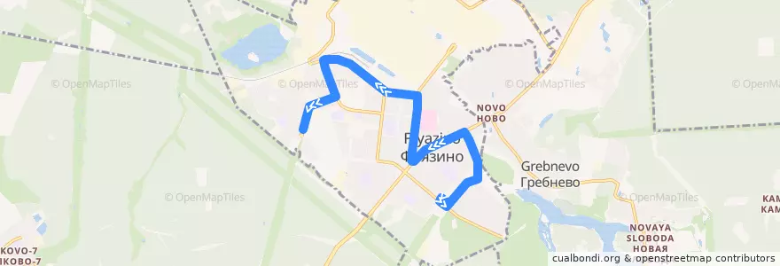 Mapa del recorrido Автобус 43: Автостанция — Улица Нахимова de la línea  en городской округ Фрязино.