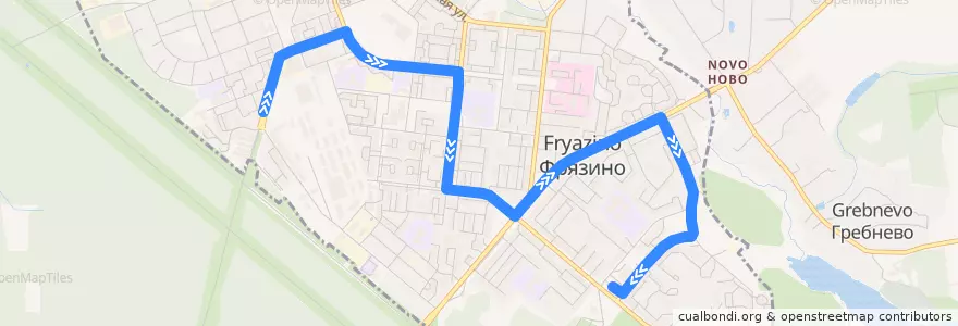 Mapa del recorrido Автобус 43: Улица Нахимова — Автостанция de la línea  en городской округ Фрязино.