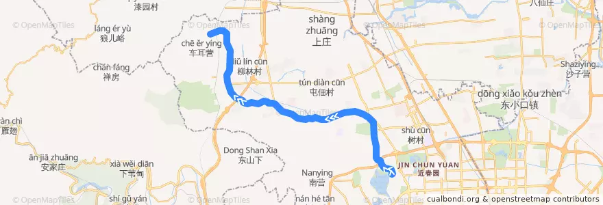Mapa del recorrido Bus 346: 颐和园 => 凤凰岭 de la línea  en 海淀区.