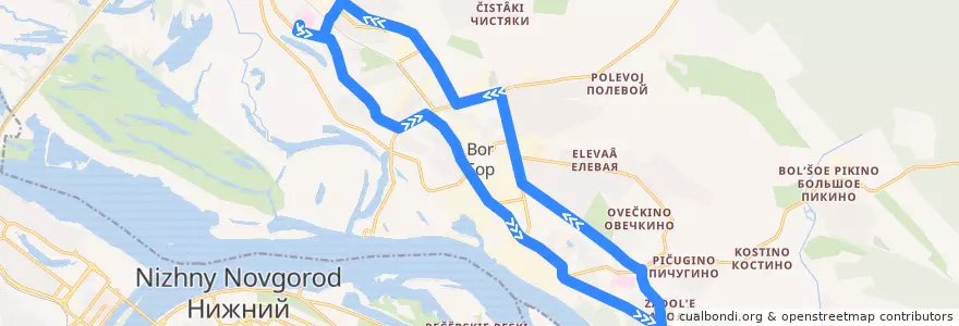 Mapa del recorrido Автобус №1 de la línea  en городской округ Бор.